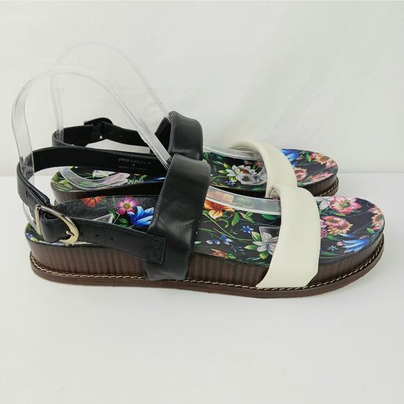 Johnny Was SZ 9 Double Band Sandal Floral Leather NEW $258 - Picture 3 of 10